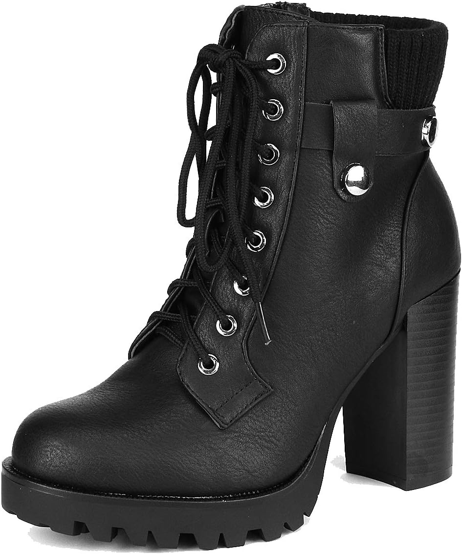 DREAM PAIRS Women's Lace Up Combat Ankle Boots for Style