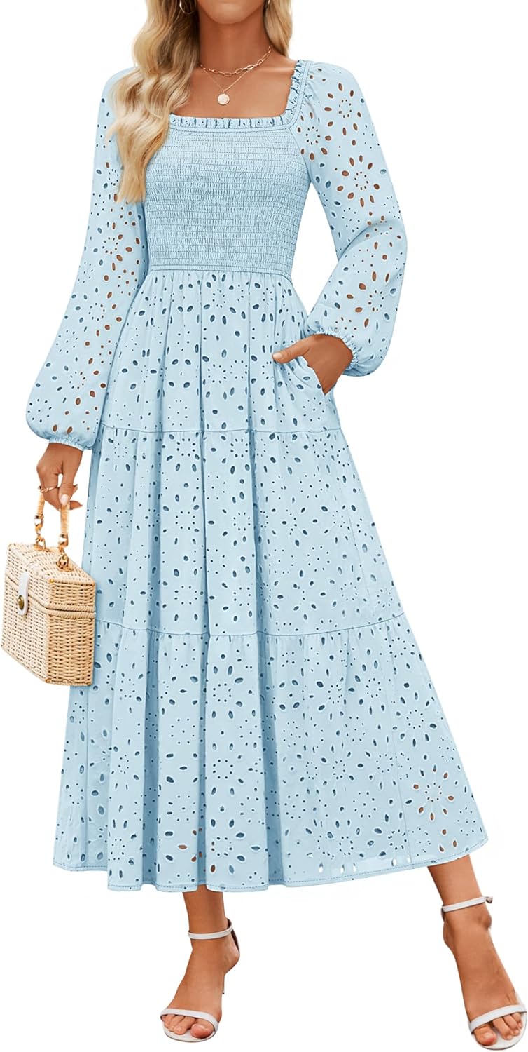 ZESICA Women's Fall Long Sleeve Maxi Dress for Every Occasion