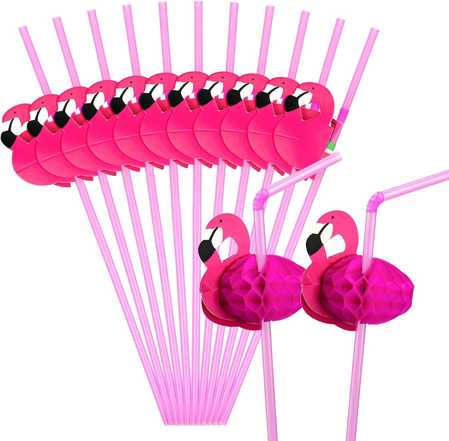 50 Bachelorette Flamingo Straws for Pool Party 