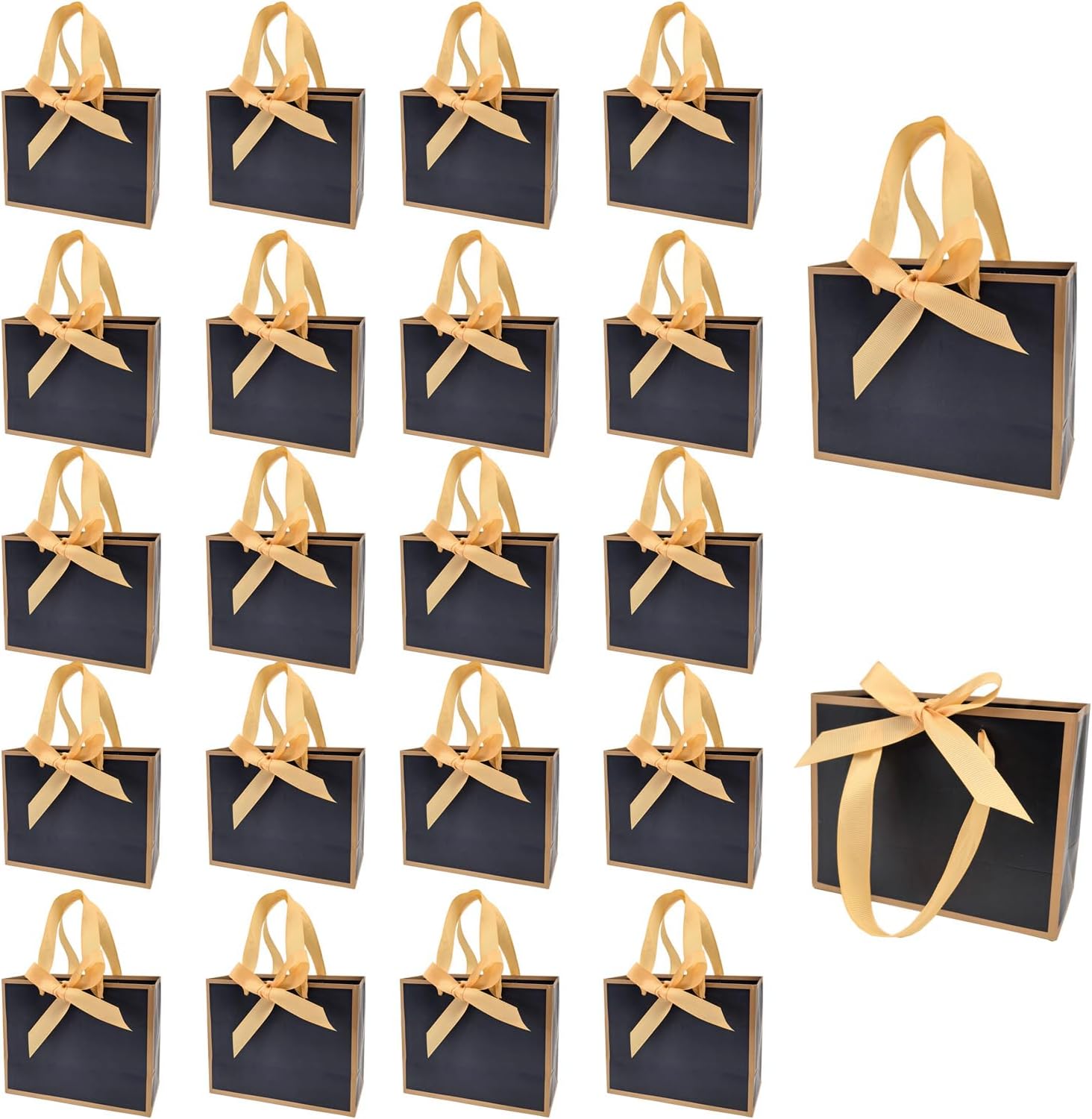 Black and Gold Gift Bags with Bow Handles for Every Occasion