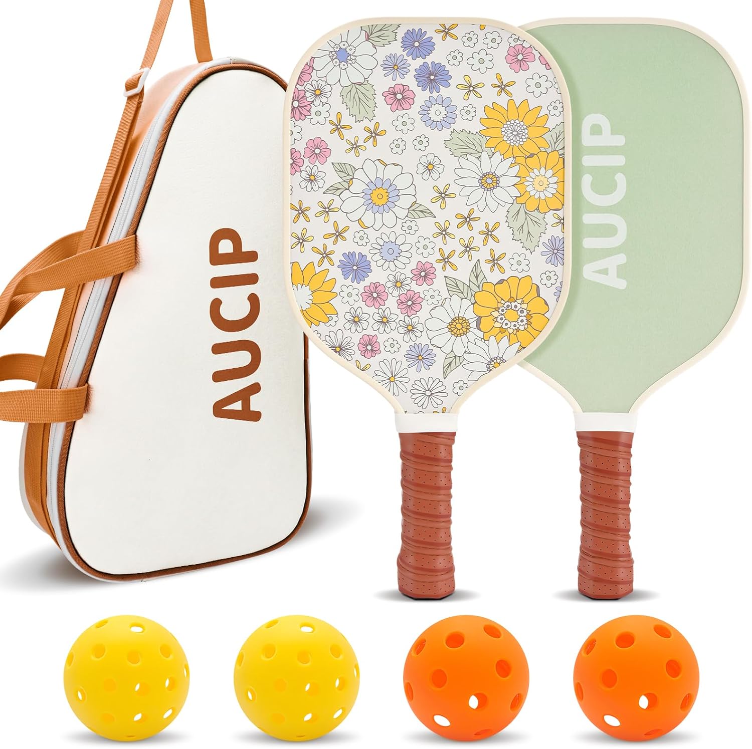 Cute Pickleball Paddles Set of 2 with Fiberglass Rackets