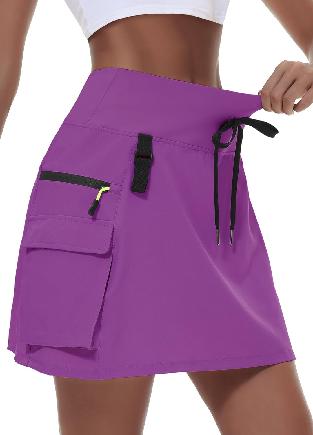 Women's Hiking Cargo Skort with Zipper Pockets for Active Wear