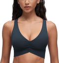 Butterluxe Ruched Longline V Neck Sports Bra - Light Support Comfort