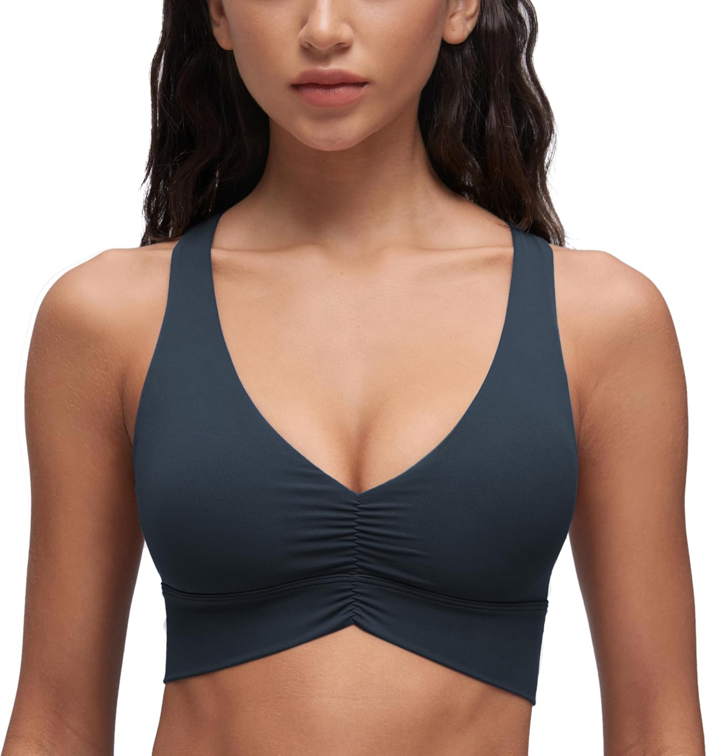 CRZ YOGA Butterluxe Womens Ruched Longline Sports Bras Review