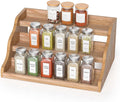 Tiered Spice Rack Organizer for Cabinet - 3-Tier Wooden Spice Shelf