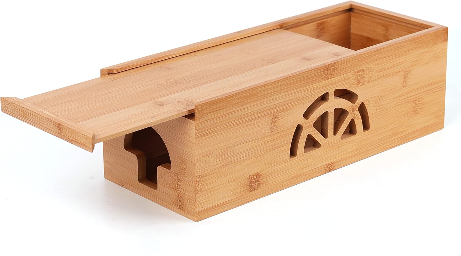 Organize Cords Stylishly with Bamboo Cable Box by HTB