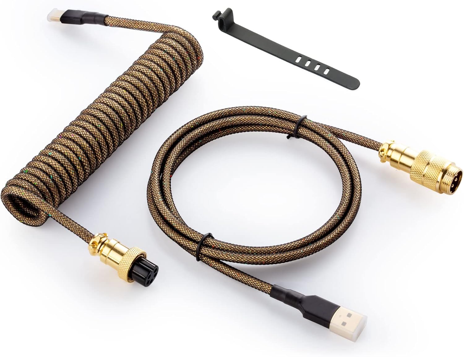 GUNMJO Starlight Coiled USB C Cable for Gaming Keyboards