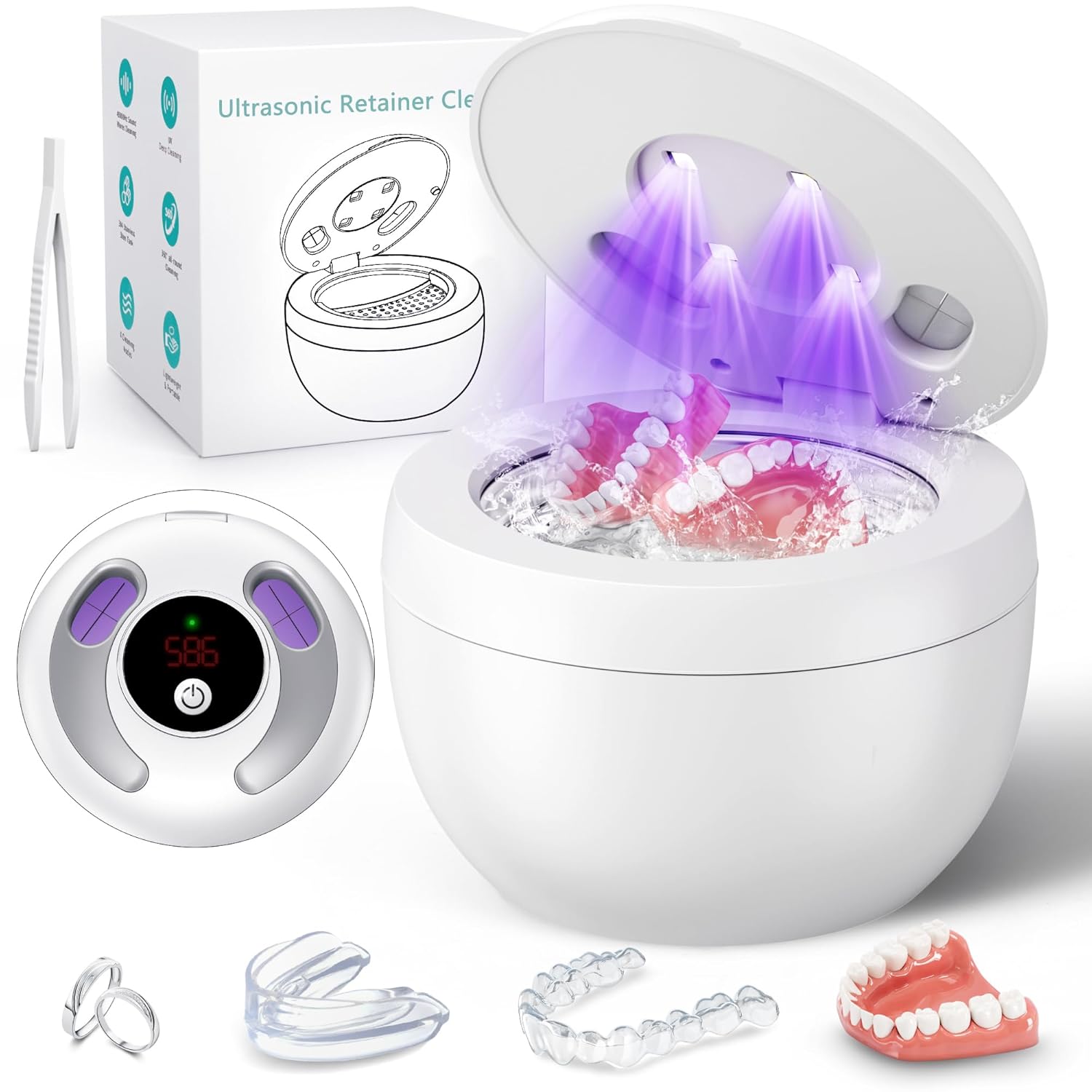 Upgraded Ultrasonic Retainer Cleaner Machine for Dental Care