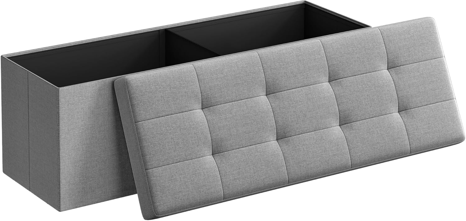 SONGMICS MAZIE Collection 43 Inches Folding Storage Ottoman