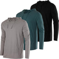 Men's Cotton Lightweight Pullover Hoodie 3 Pack - Breathable Everyday