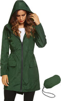 Women Lightweight Waterproof Rain Jacket - Packable Hooded Raincoat