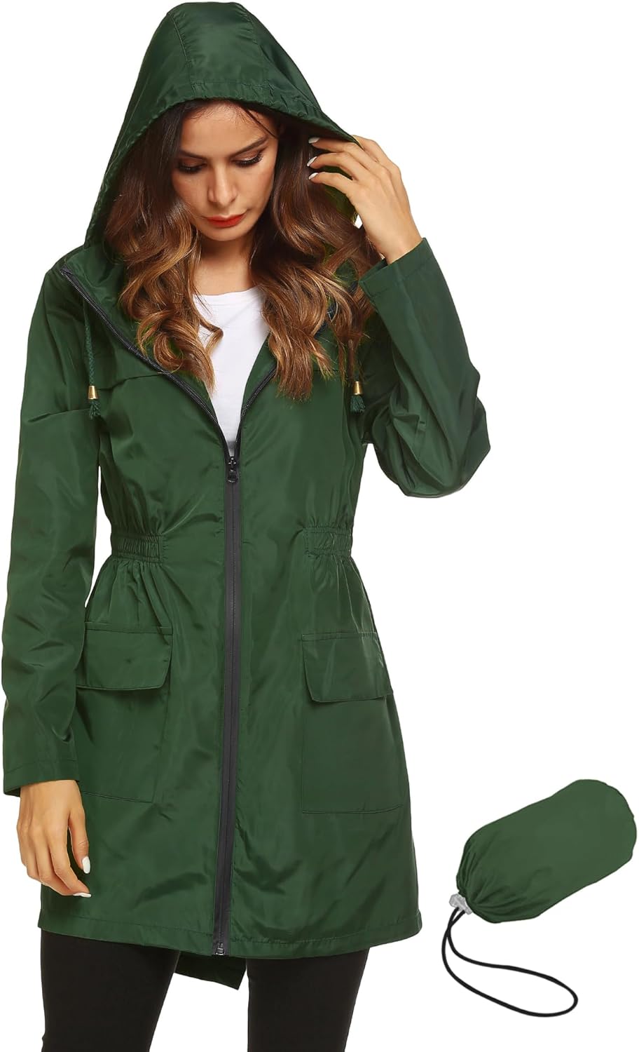 Lomon Women Waterproof Lightweight Rain Jacket for Outdoor Use