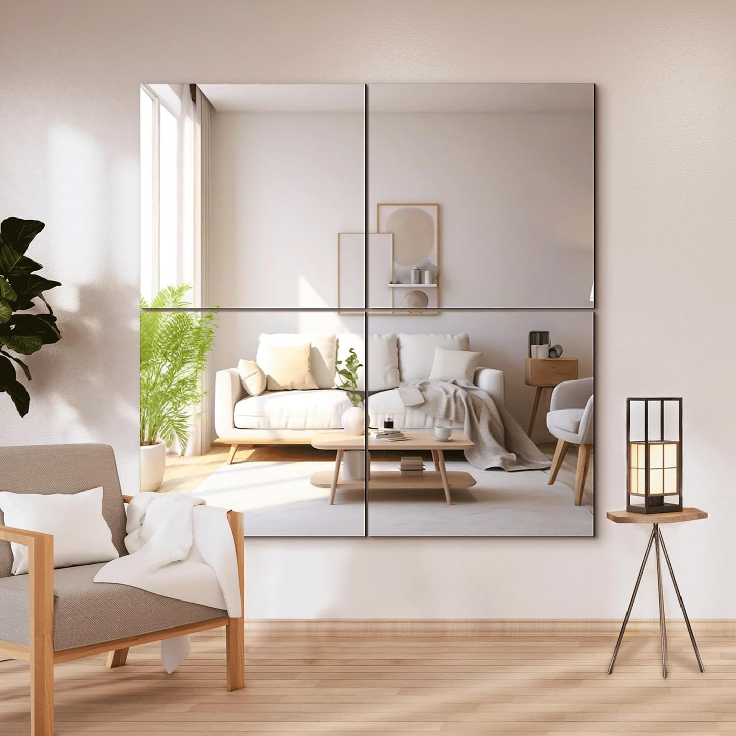 Delma Frameless Mirror Tiles for Home Gym and Living Room Decor