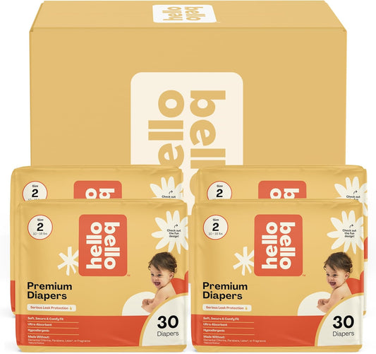 Hello Bello Size 2 Superstars 120 Diapers - Hypoallergenic & Soft