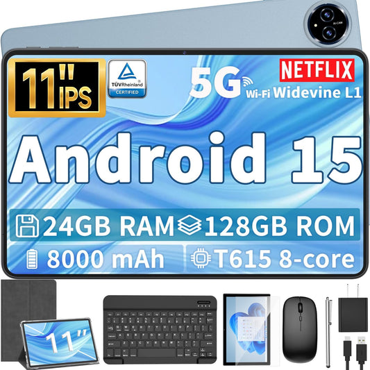 Android 15 Tablet with Keyboard and 24GB RAM for Ultimate Performance
