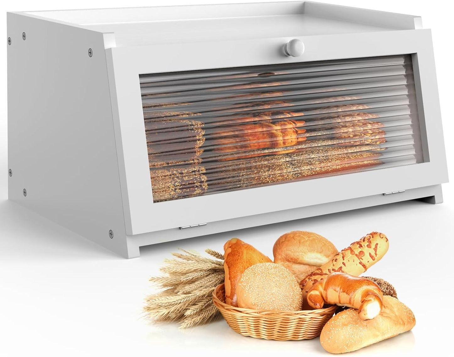 Large Farmhouse Bread Box for Kitchen Countertop Storage