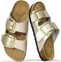 Flat Sandals for Women Genuine Leather Santorini - Memory Foam Comfort