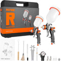 REFINE HVLP Air Gravity Spray Gun Sets - Dual Gun Auto & Home Paint