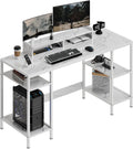 Marble White Gaming Desk - Dual Monitor Setup
