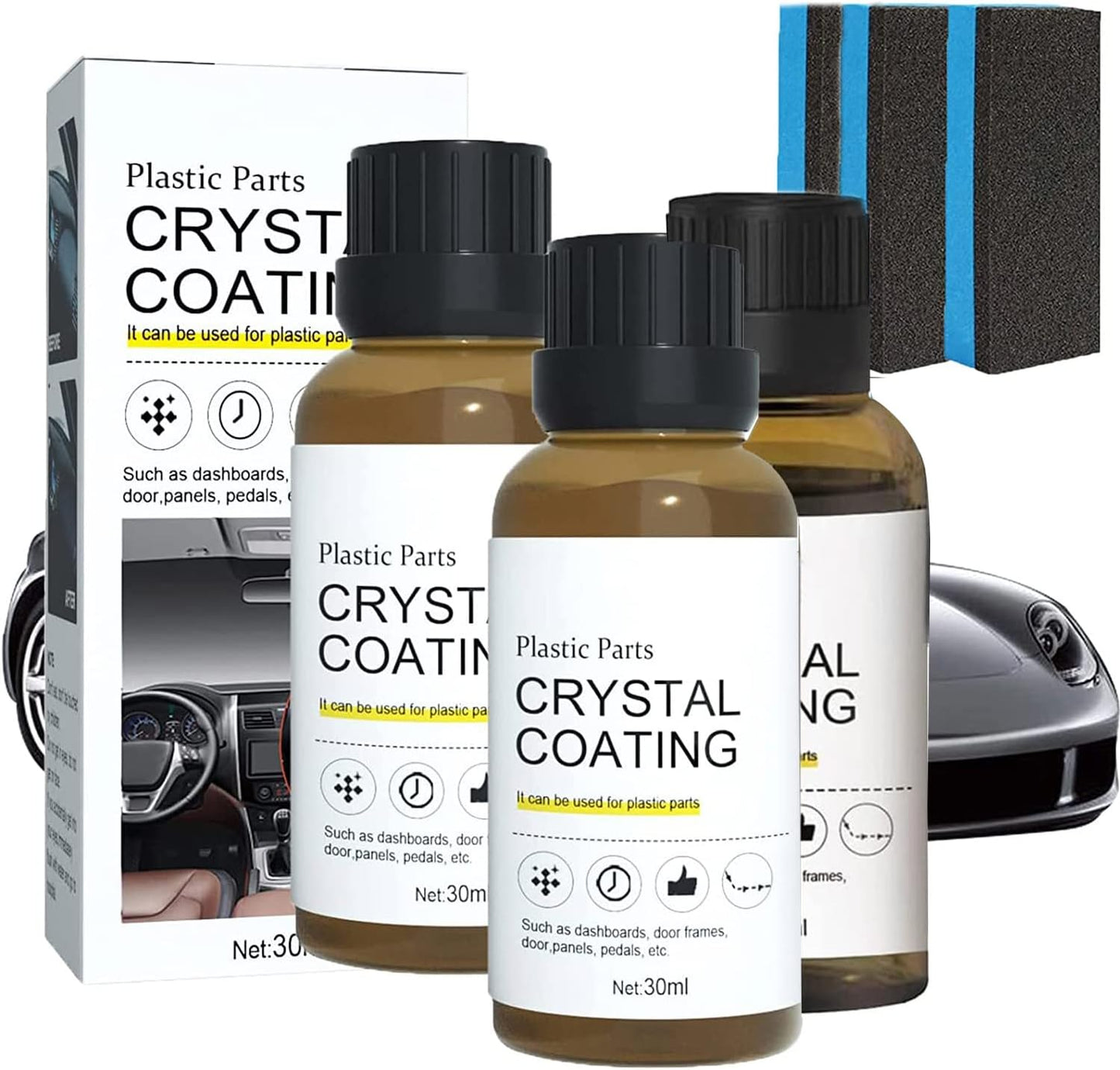 3PCS Long-Lasting Car Plastic Refresher Set