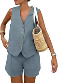 Women's Summer 2 Piece Outfits Sleeveless Matching Sets (Style 8W32)