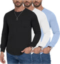 Men's Casual Wear Long Sleeve Cotton T-Shirt 3 Pack Set