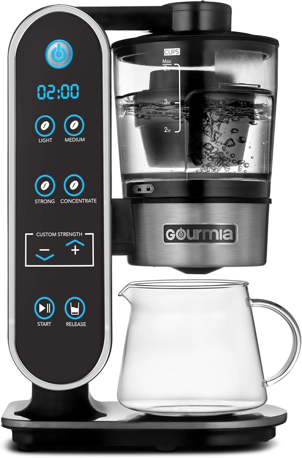 Gourmia Brewdini - 2 Min Cold Brew - 4 Strengths - 5 Cup Capacity