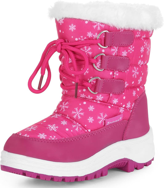 Apakowa Kids Girls Insulated Fur Winter Warm Snow Boots Review