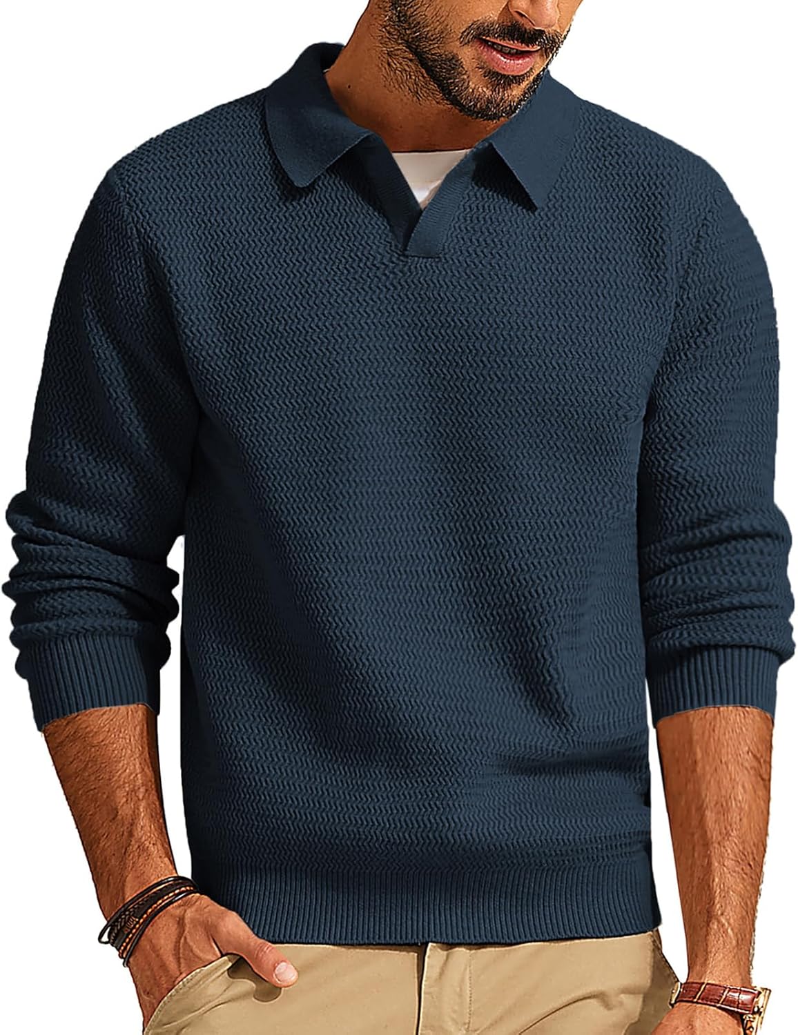 Stylish V Neck Pullover Sweater for Men by PJ PAUL JONES
