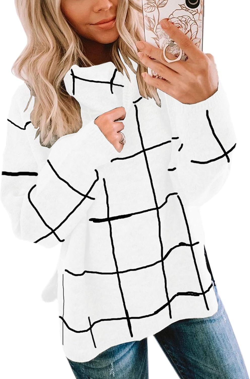 Stylish ECOWISH Women Fall Pullover Sweater for Cozy Days