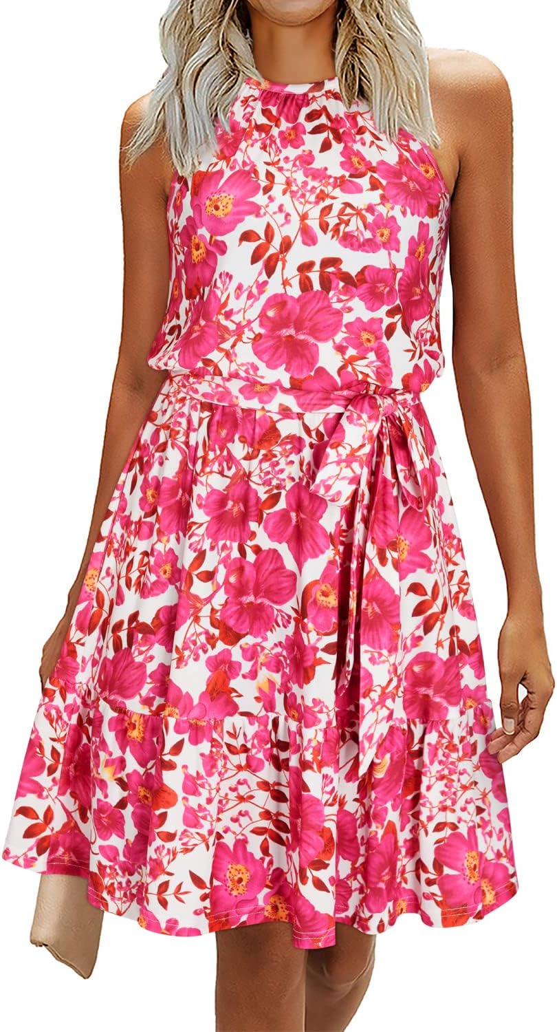 Newshows Womens Summer Dress Halter Wedding Guest Casual Beach