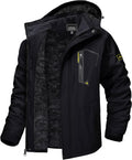 Men's Hooded Ski Jacket with Fleece Lining - Warm Insulated Coat