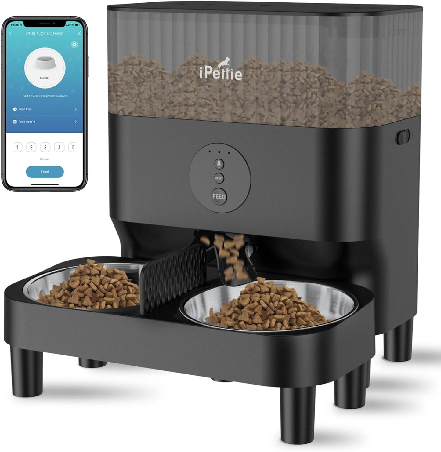 iPettie WiFi Pet Feeder: Smart Feeding for 2 Pets