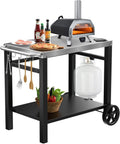 Outdoor Grill Table Cart Movable Dining Cart - Stable Prep Stand