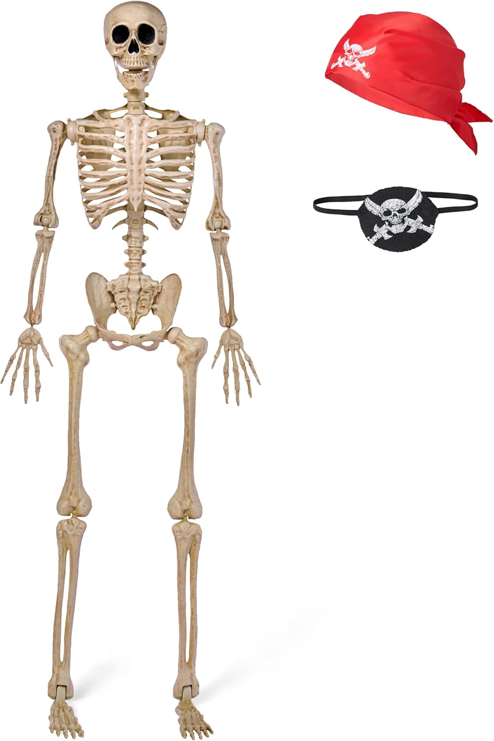 5 FT Halloween Posable Skeleton for Spooky Scene Theme Party