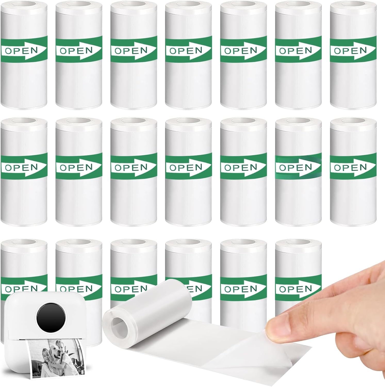 GULAYA Mini Printer Paper - 20PCS Self-Adhesive Thermal Stickers - Perfect for Photos & Notes