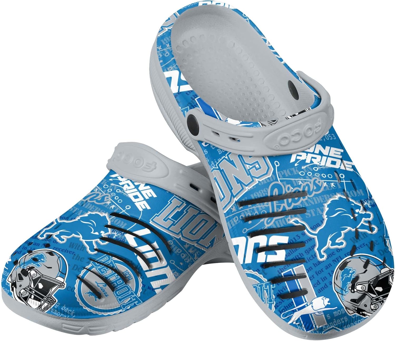 FOCO Men's NFL Team Logo Historic Print Garden Sandals Shoes