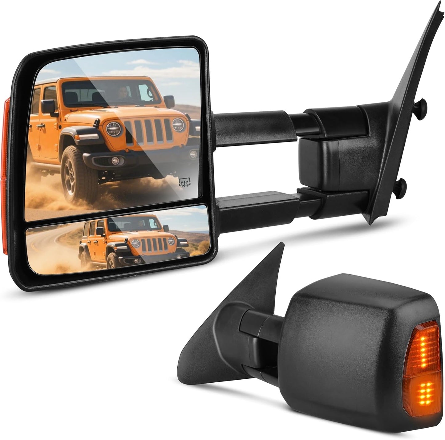 DWVO Towing Mirrors for 2007-2017 Toyota Tundra - Power Heated