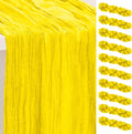 Yellow Cheesecloth Table Runner 35x120 in 10 Pack - Rustic Sheer Decor