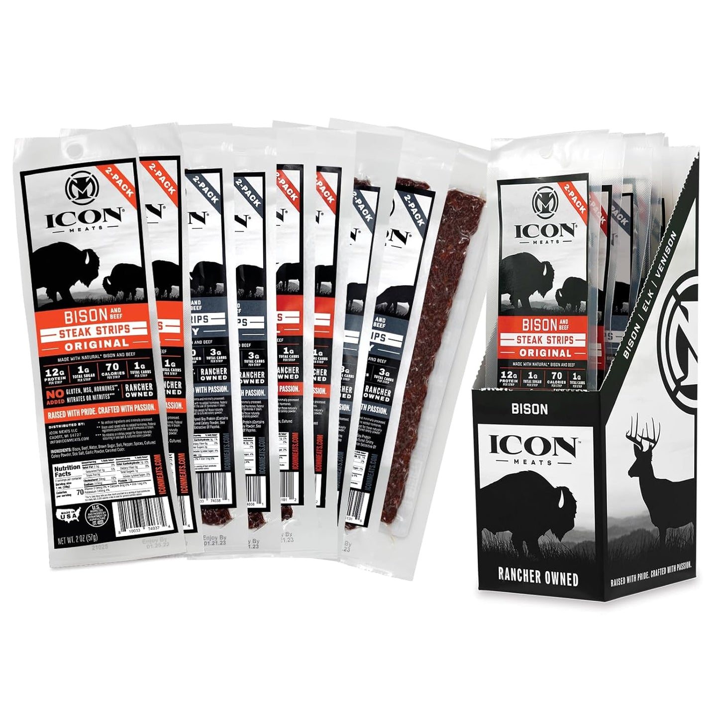 ICON Meats Steak Strips Sampler - Assorted Jerky Flavors