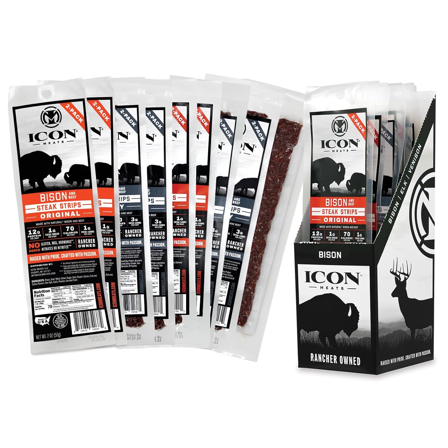 ICON Meats Steak Strips Sampler - Assorted Jerky Flavors
