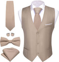 Men's Slim Fit Formal Vest Waistcoat Set - Includes Tie & Cufflinks