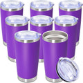20oz Tumbler Bulk Stainless Steel Travel Cup - 8 Pack Purple