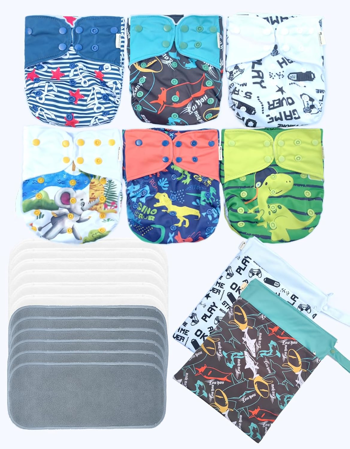 Leak-Proof Cloth Diapers Set for Boys & Girls