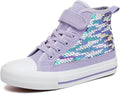 Kids Sparkle Sequins High Top Canvas Shoes - Easy On Glitter
