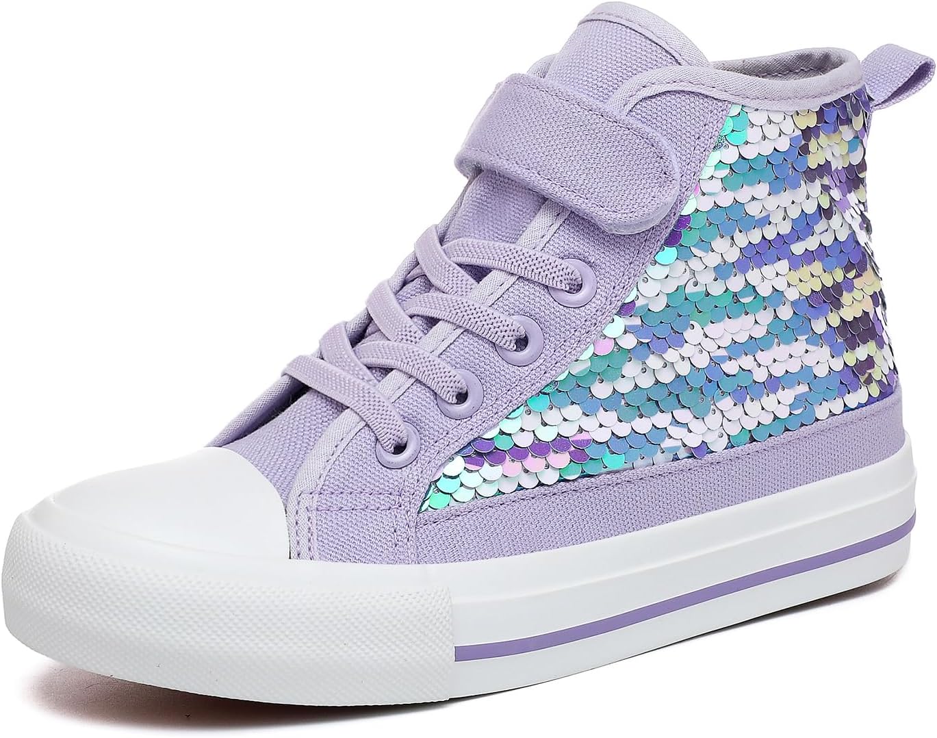 Zoroadke Kids Sparkle Sequins High Top Casual Shoes for Fun