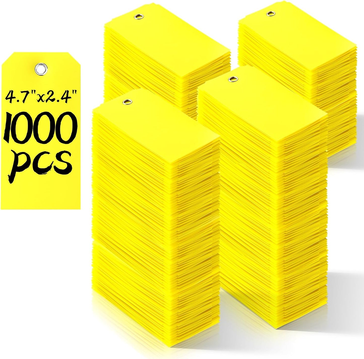 1000 Pieces Yellow Plastic Shipping Tags for All Your Needs