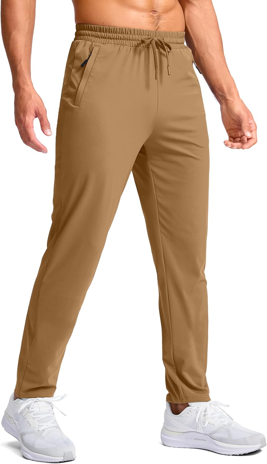 Pudolla Men's Tall Sweatpants with Zipper Pockets for Comfort