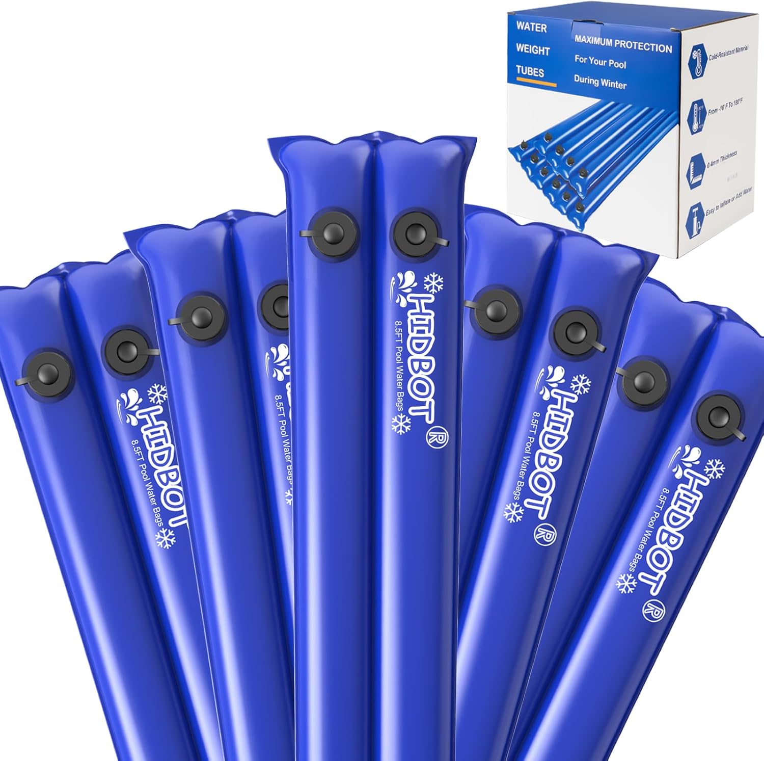 8.5 Ft Double Chamber Pool Water Bags for Winter Pool Covers