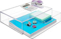 STAX Plastic Stackable Organizer Drawer in Clear - Slim Desk Storage